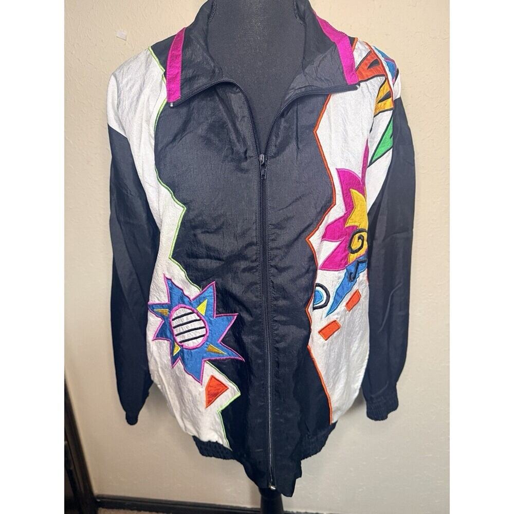 VTG Saint Germain Sport Windbreak Track Jacket Artsy 80s Unique Size Medium Rare